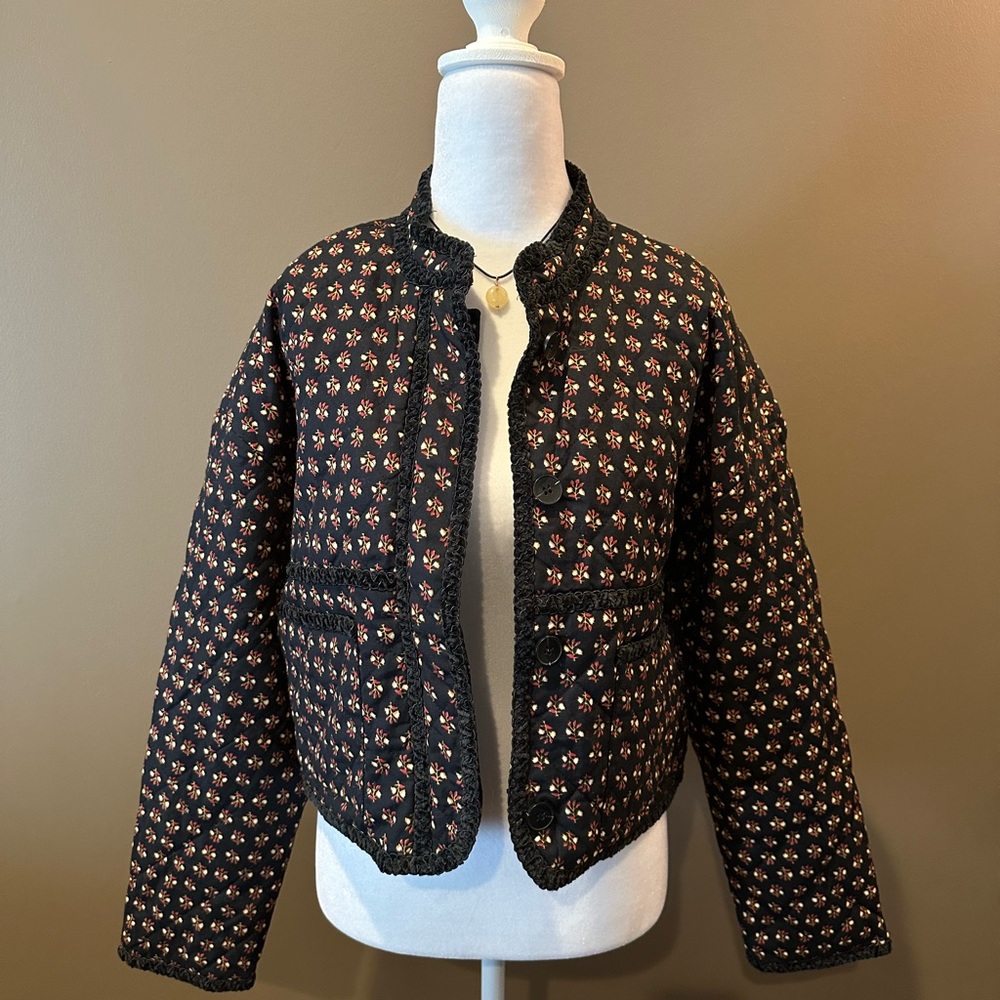 7 For All Mankind Black and red Patterned jacket